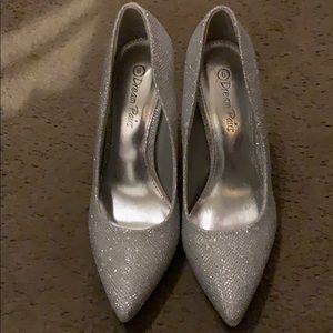 Silver Glitter High Heel Shoes